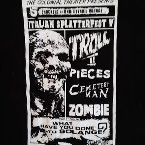 ITALIAN SPLATTERFEST V LG T-SHIRT Horror Movie LUCIO FULCI ZOMBIE Pieces TROLL 2